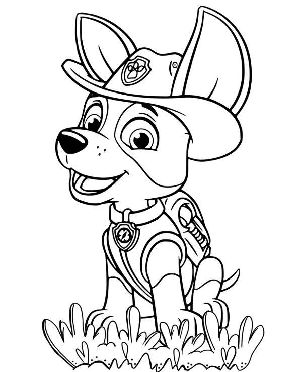Online coloring book: Tracker on the grass coloring page